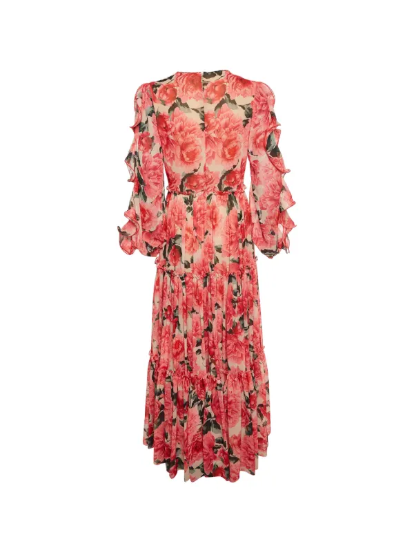 costarellos red dress Costarellos - Marlette High-Low Crepe Gown