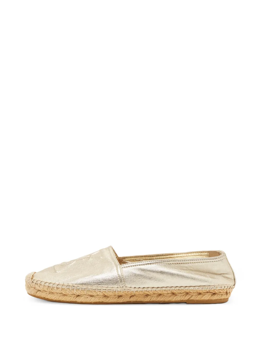 Saint Laurent Pre-Owned Cassandre leather espadrille flats - Oro