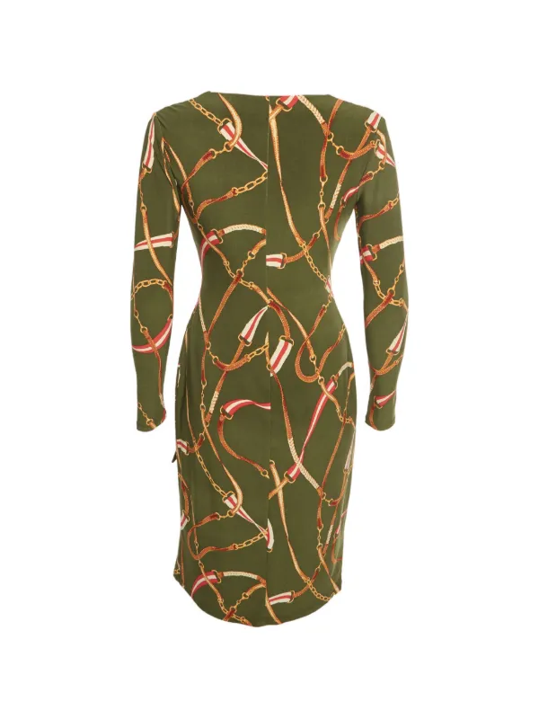 ralph lauren green label dress Vintage equestrian-print Wrap | Velvet dress