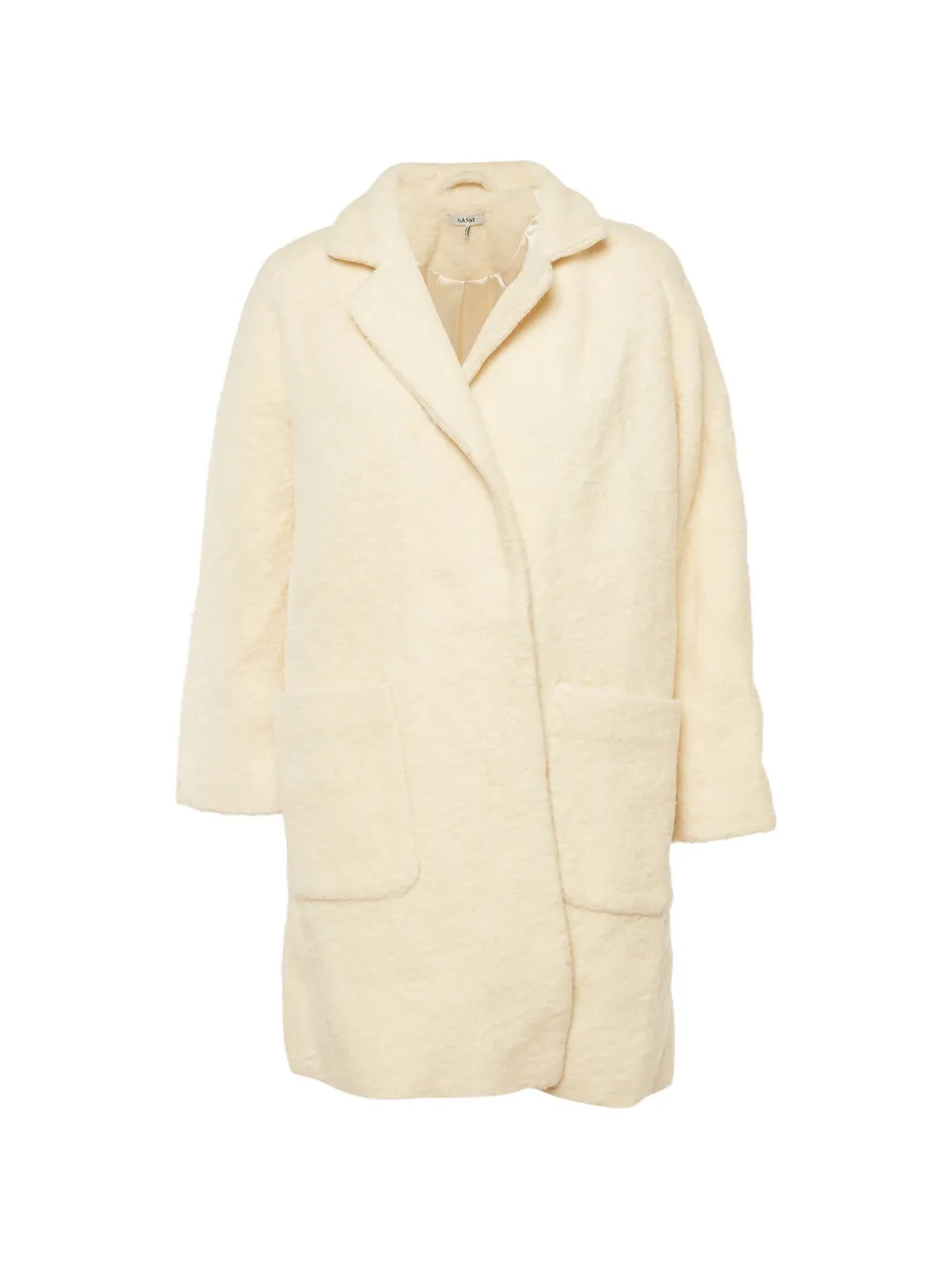 GANNI double-breasted fleece coat - Neutrals