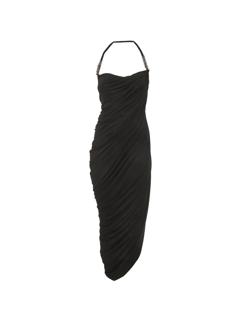 CHATS BY C.DAM one-shoulder draped midi dress - Nero