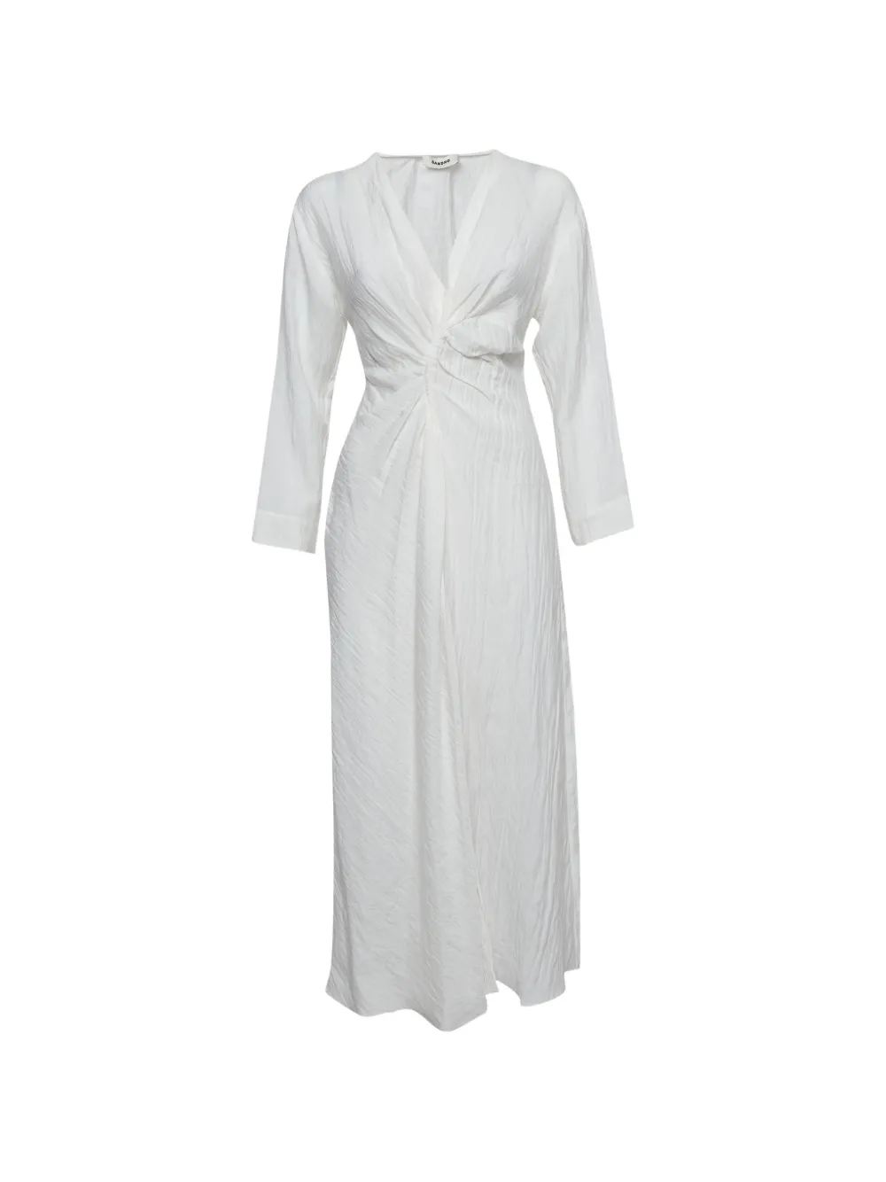 SANDRO crinkled ruched dress - Bianco