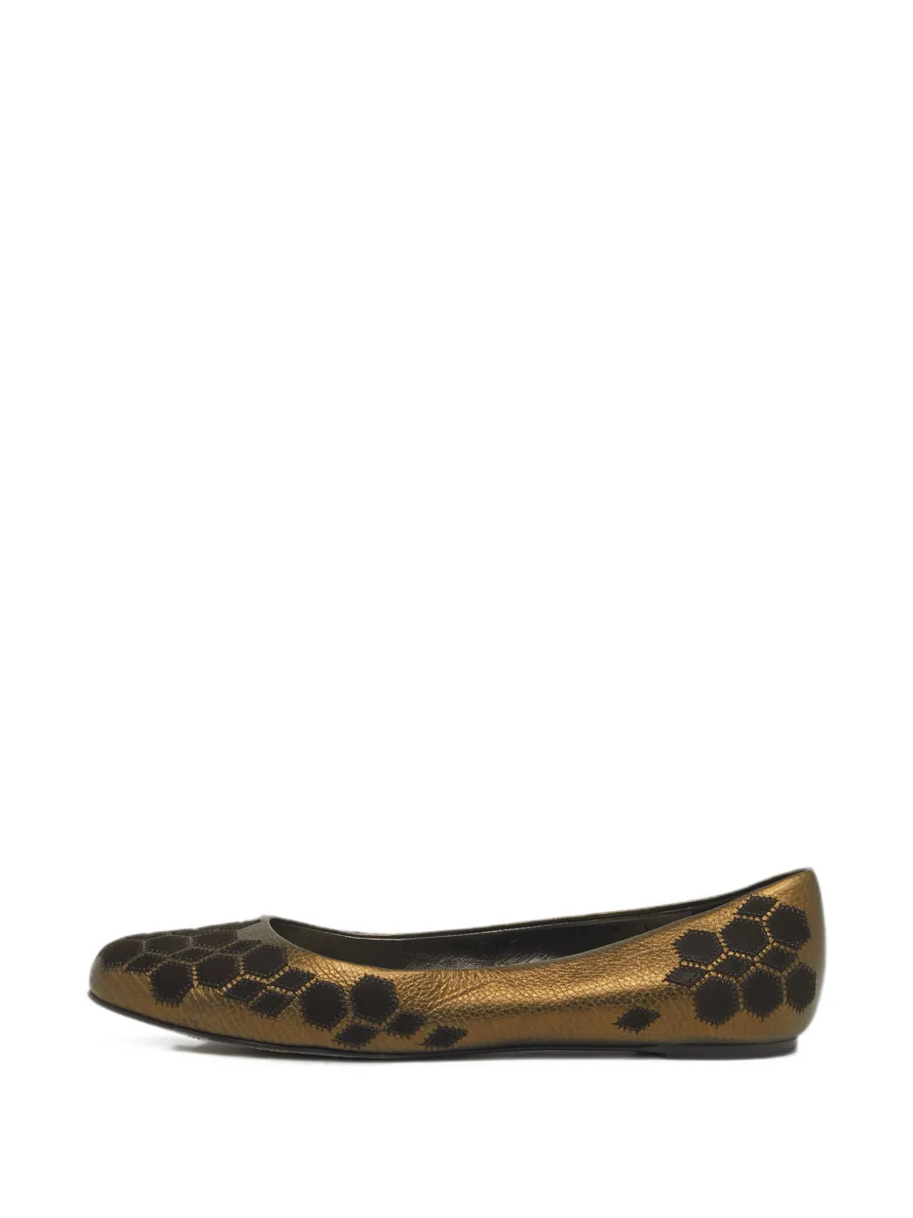 Ferragamo Pre-Owned metallic-leather ballet flats - Oro