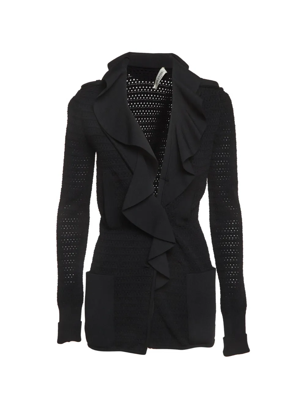 Valentino Garavani Pre-Owned ruffled coat - Black