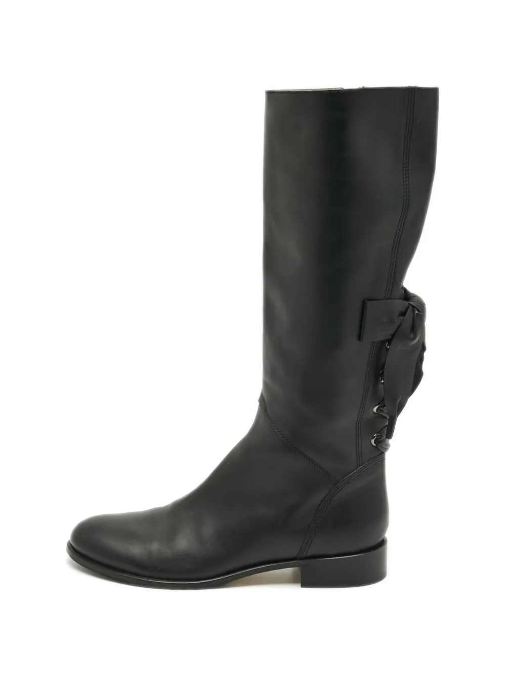 Valentino Garavani Pre-Owned lace-up knee-length boots - Nero