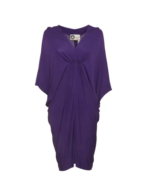 Lanvin Pre-Owned robe mi-longue froncée à col v