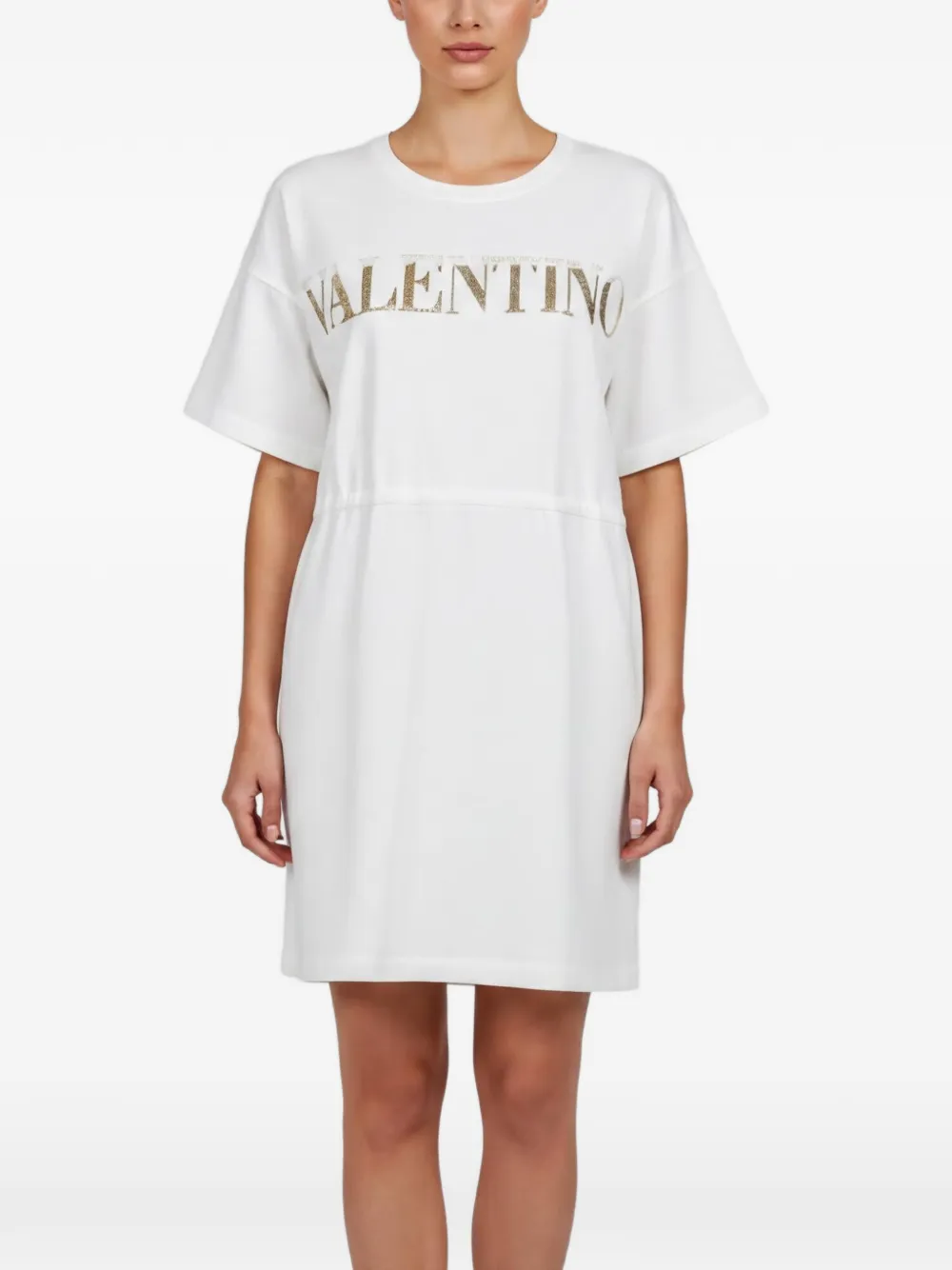 Valentino Garavani Pre-Owned logo-print mini dress - Bianco