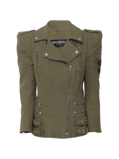 Balmain Pre-Owned zip-up biker jacket
