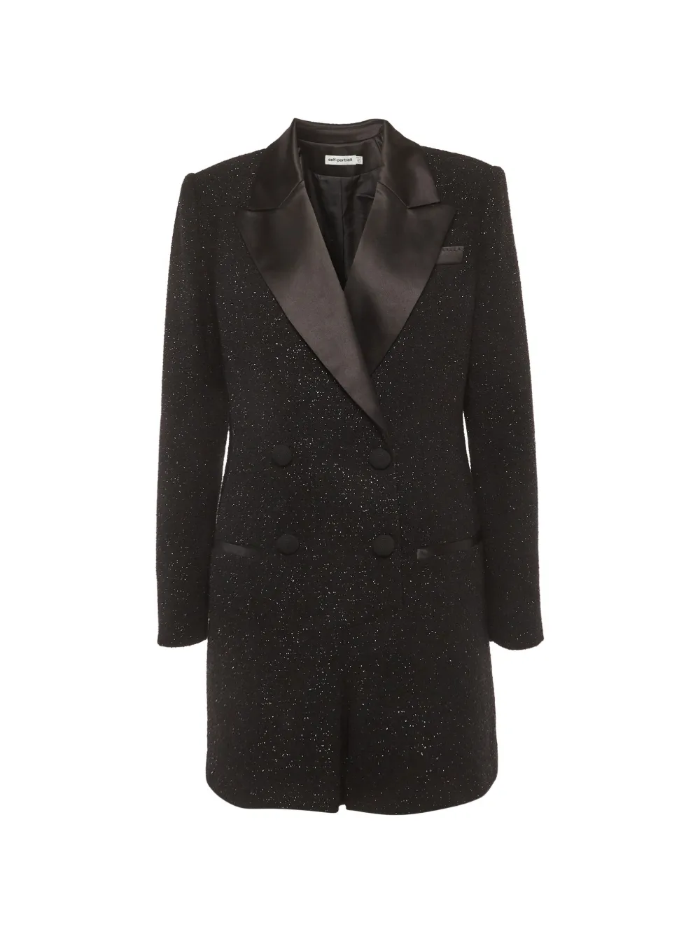 Self-Portrait 2021 tweed bouclé playsuit - Nero