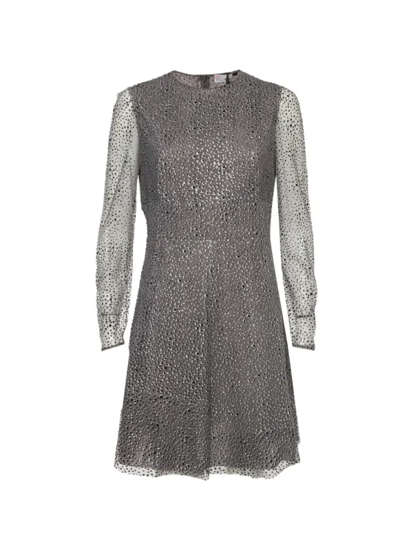 red valentino grey dress Vintage dot-pattern Tulle Mini | class::Special Occasion