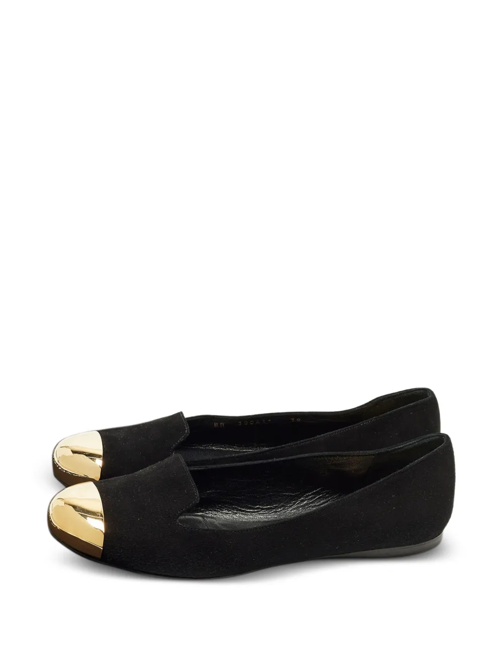 Saint Laurent Pre-Owned suede cap-toe ballet flats - Nero