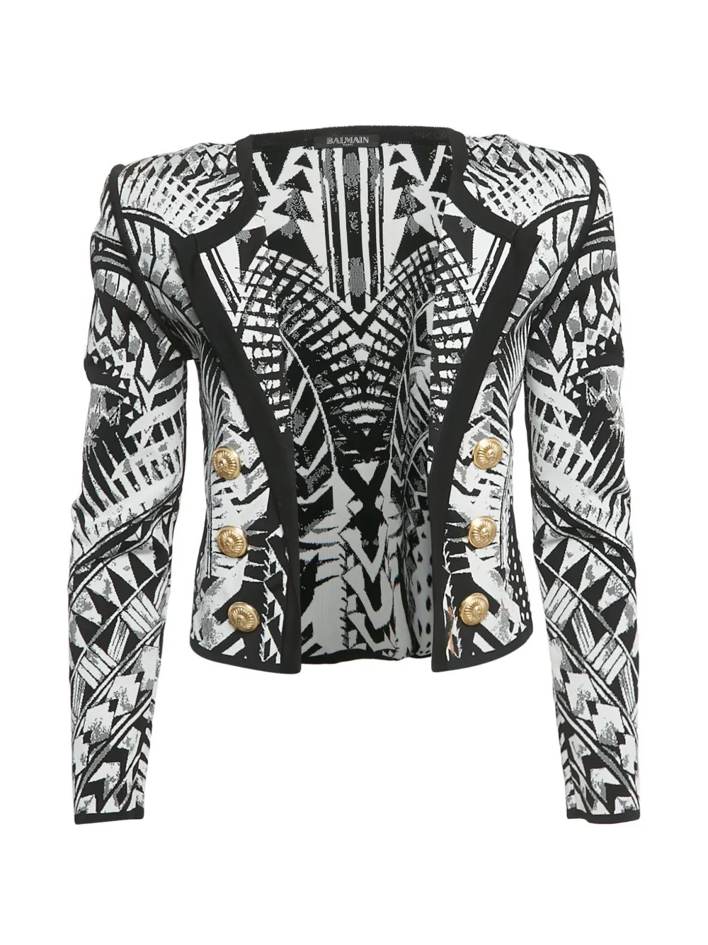 Balmain Pre-Owned folkloric-jacquard open-front blazer - Weiß