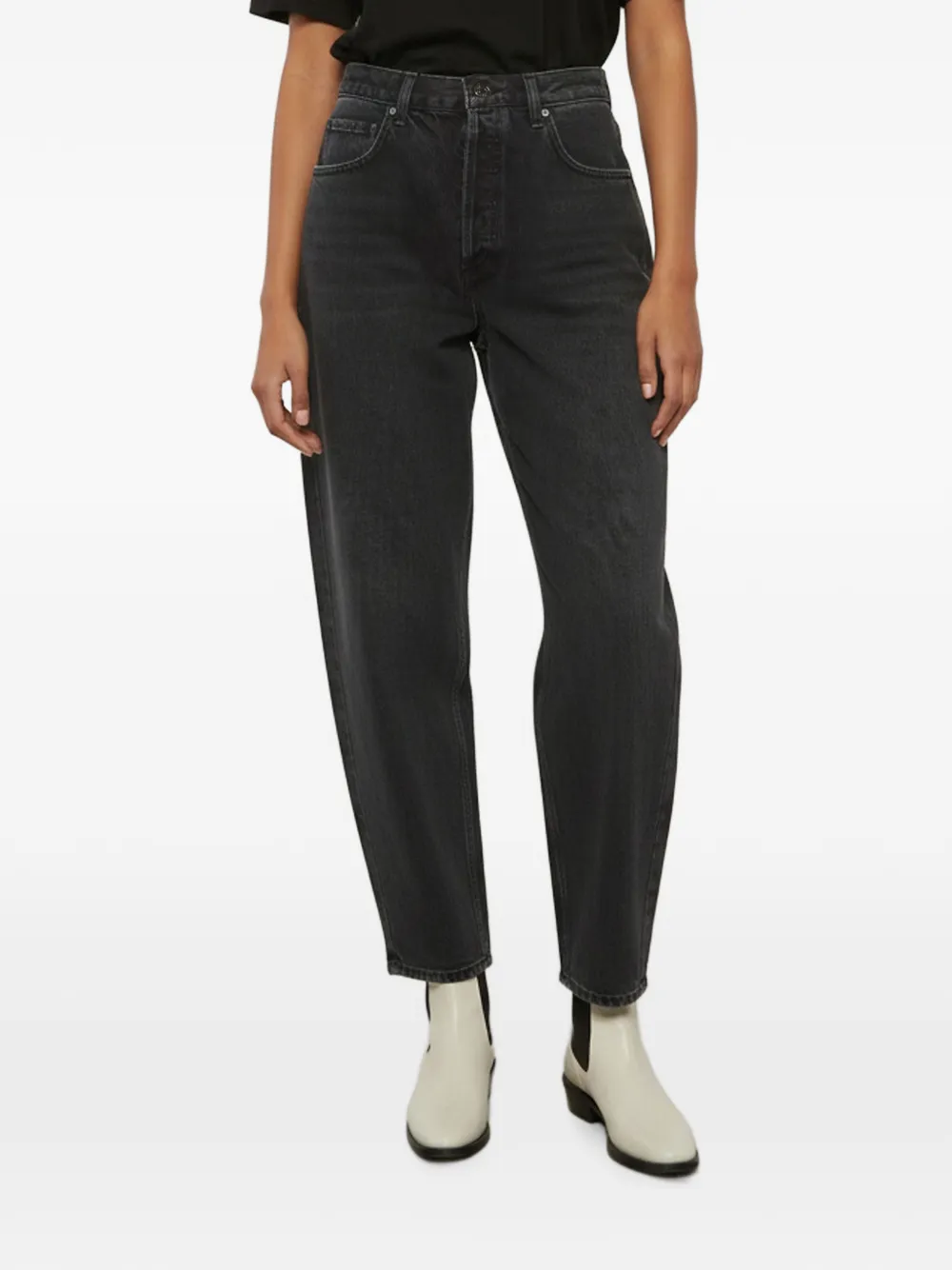 AGOLDE tapered-fit high-waisted jeans - Nero