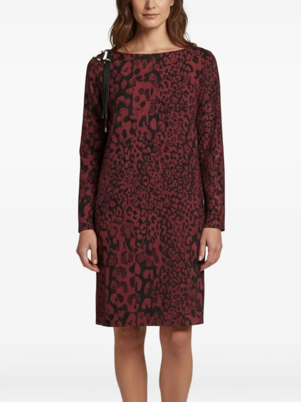 Versus Pre-Owned leopard-print shift midi dress - Rot