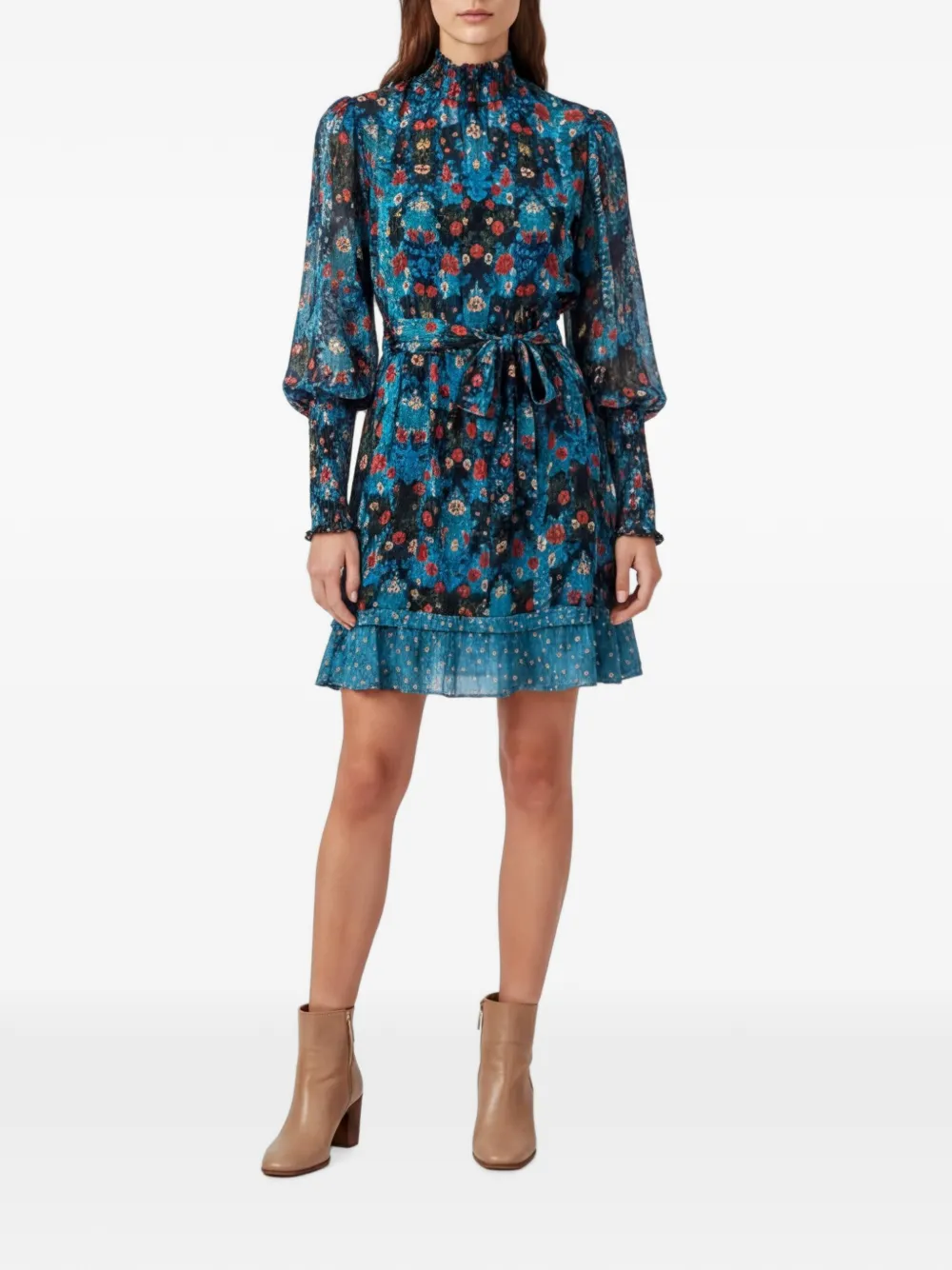 FARM Rio Arabesque floral-print mini dress - Blu