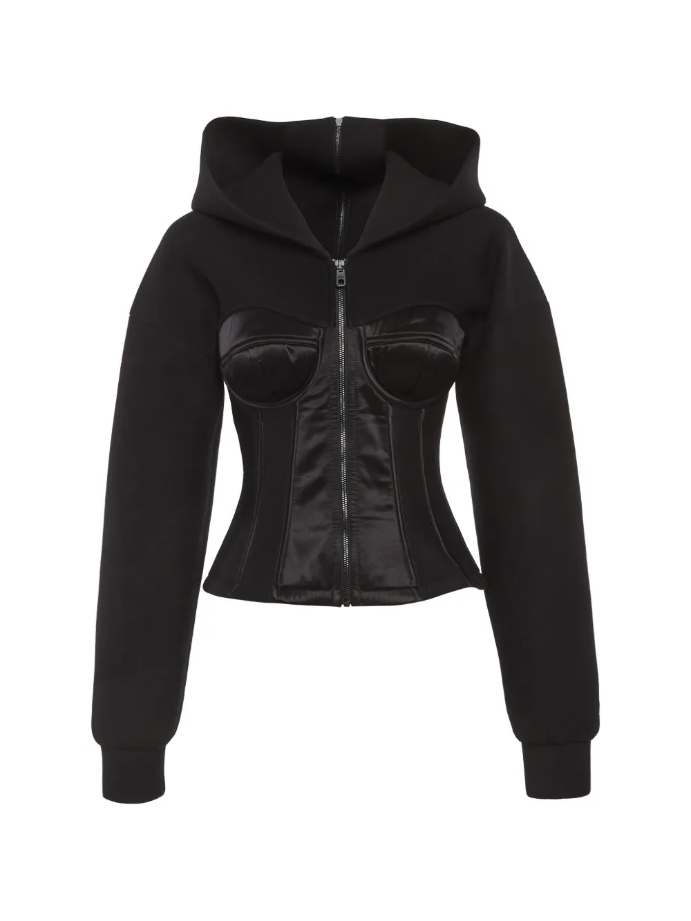 Dolce & Gabbana Pre-Owned Bustier-detail hooded jacket - Nero