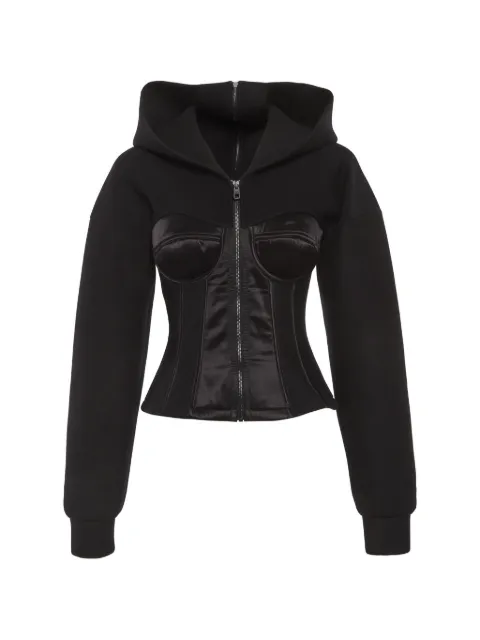Dolce & Gabbana Pre-Owned Bustier-detail hooded jacket