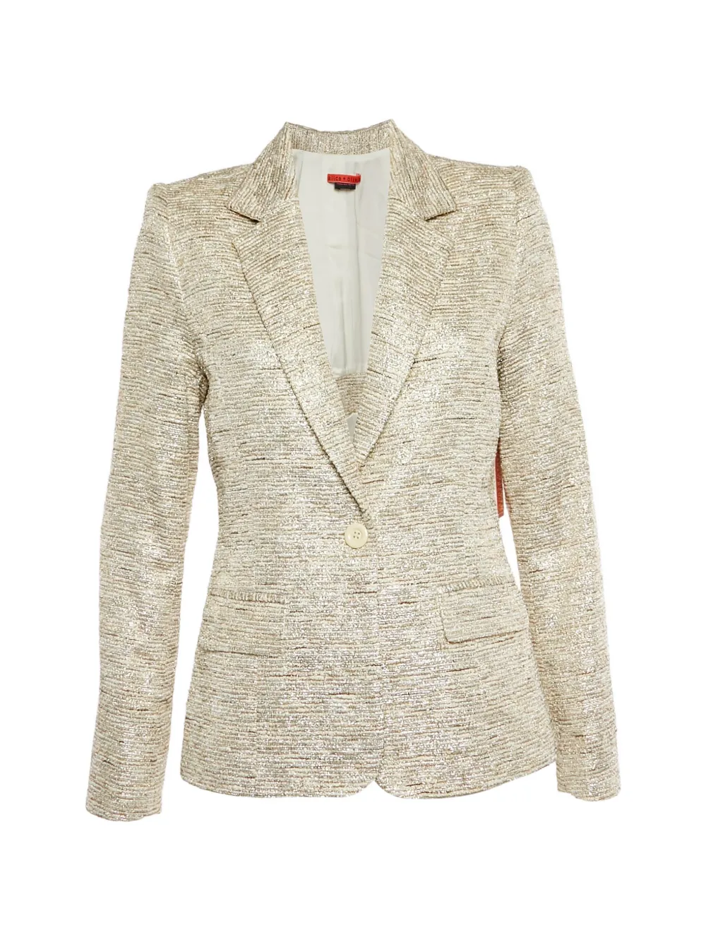 alice + olivia single-breasted tweed blazer - Toni neutri