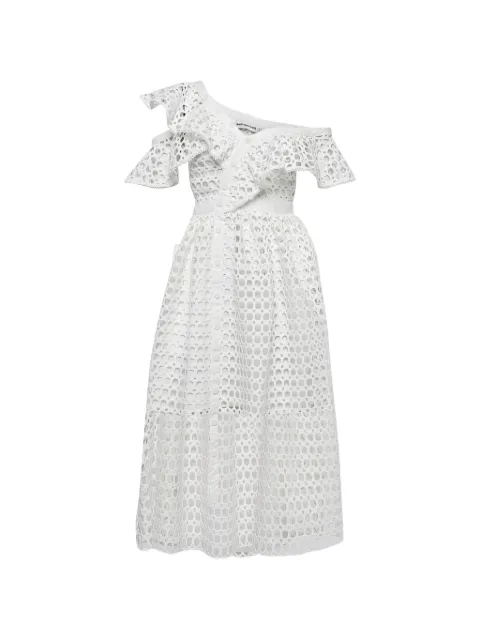 Self-Portrait vestido midi con volantes