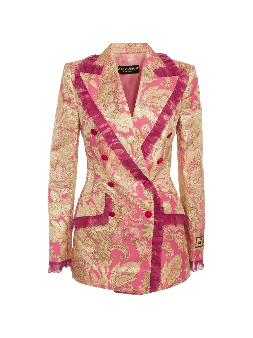 Dolce & Gabbana Pre-Owned double-breasted floral-print blazer - Rosa