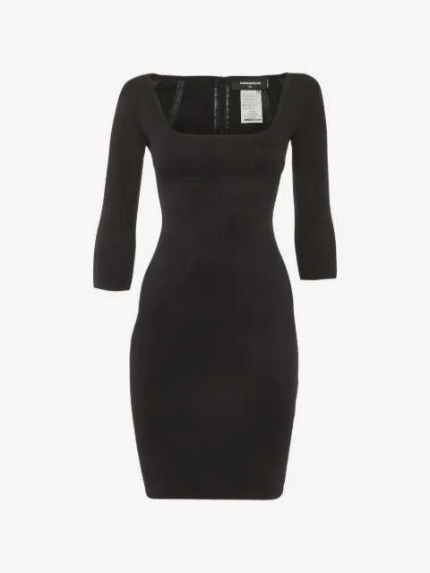 DSQUARED2 scoop-neck knit cotton mini dress