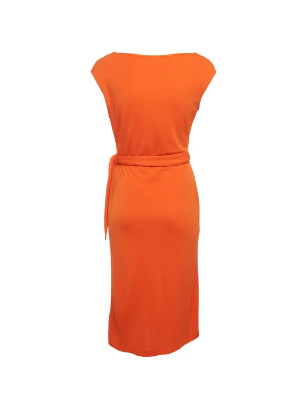 ralph lauren orange dress Lauren Belting-Print Belted Crepe in Ribbed Polo collar Polo Ralph Lauren Addison Slip