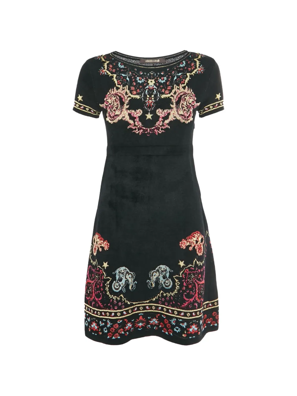 Roberto Cavalli Vintage short-sleeves mini dress - Nero