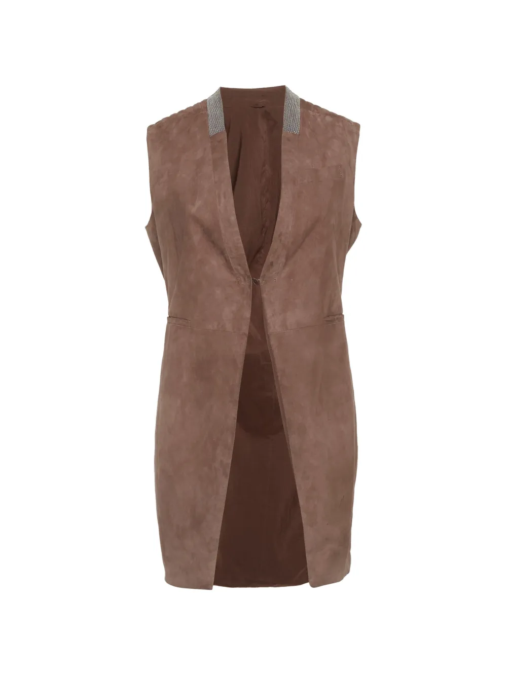 Brunello Cucinelli Vintage veston à design sans manches - Marron