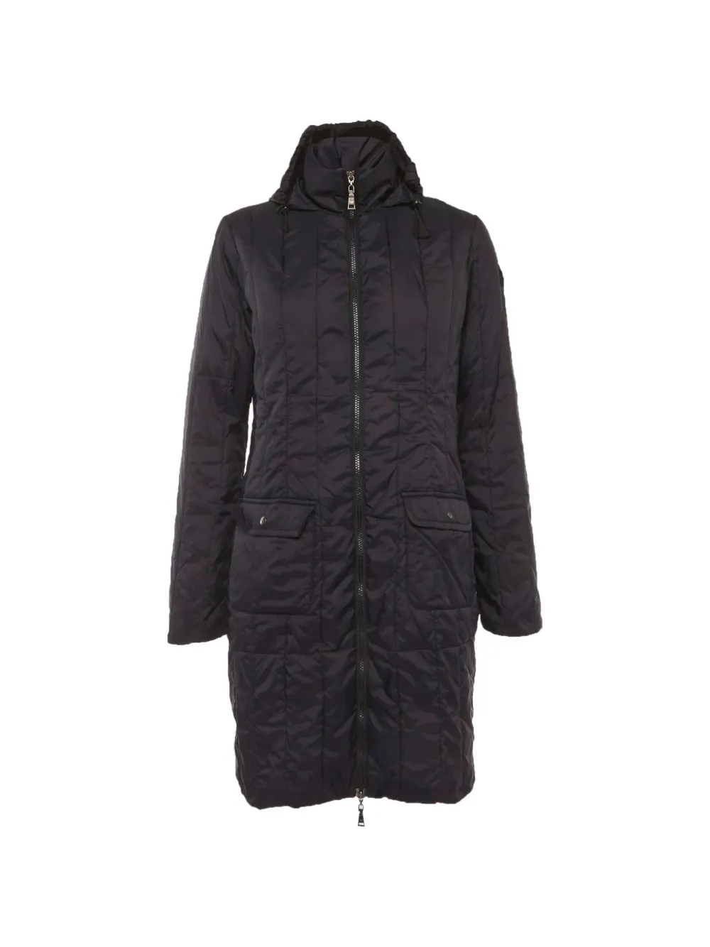 Emporio Armani Pre-Owned zip-up hooded coat - Black