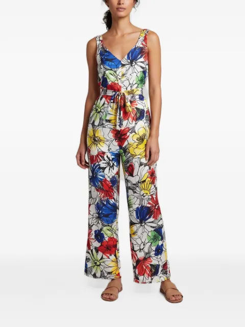 Boutique Moschino jumpsuit med blomstertryk og bælte
