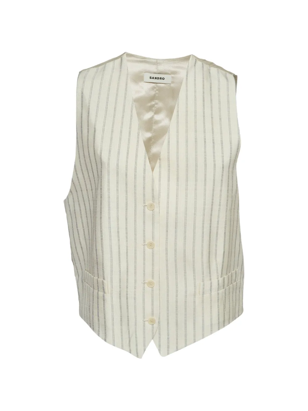 SANDRO pinstripe sleeveless vest - Toni neutri