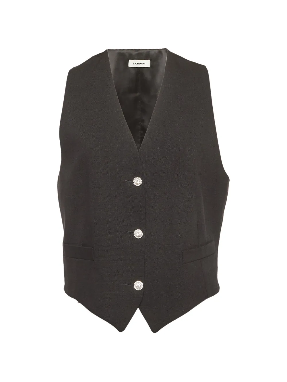 SANDRO crystal-embellished waistcoat - Nero