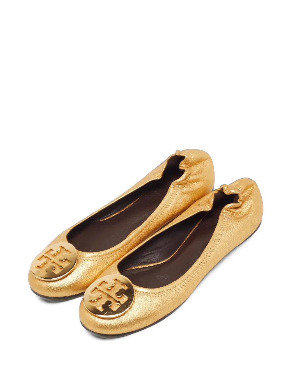 Tory Burch Reva logo-medallion ballet flats - Gold