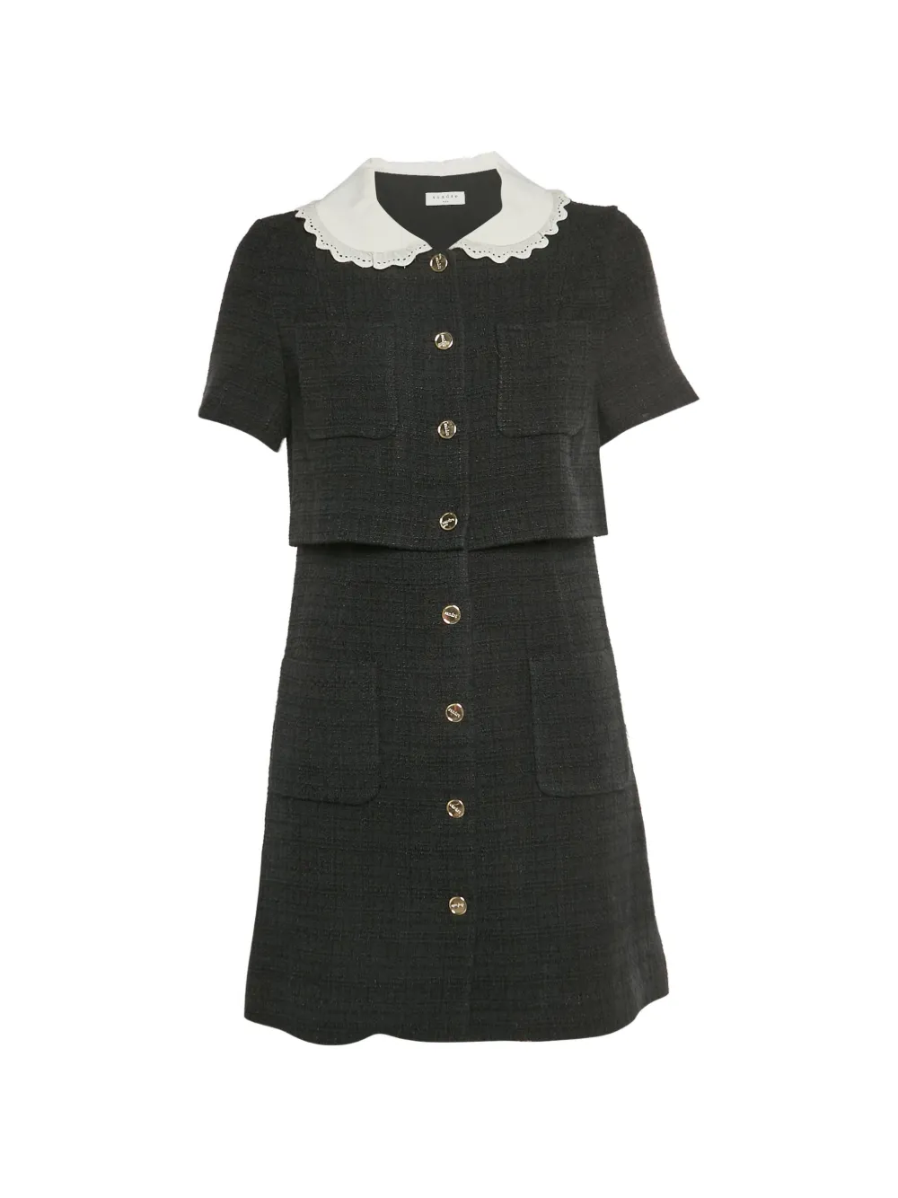 SANDRO Faustine Peter Pan collar mini dress - Nero