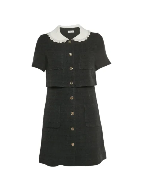 SANDRO vestido corto Faustine con cuello Peter Pan