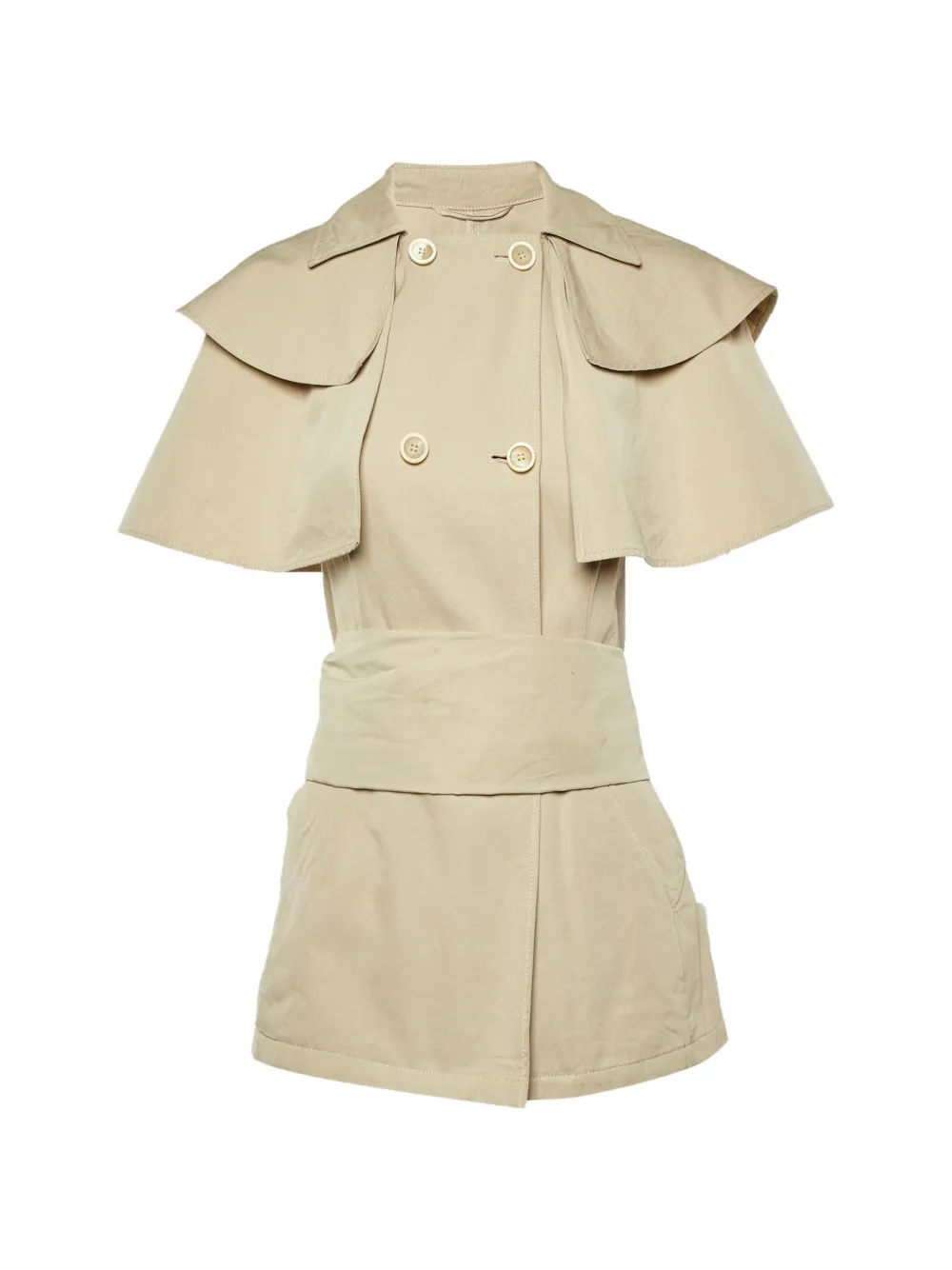 Prada Pre-Owned cape-sleeve belted coat - Toni neutri