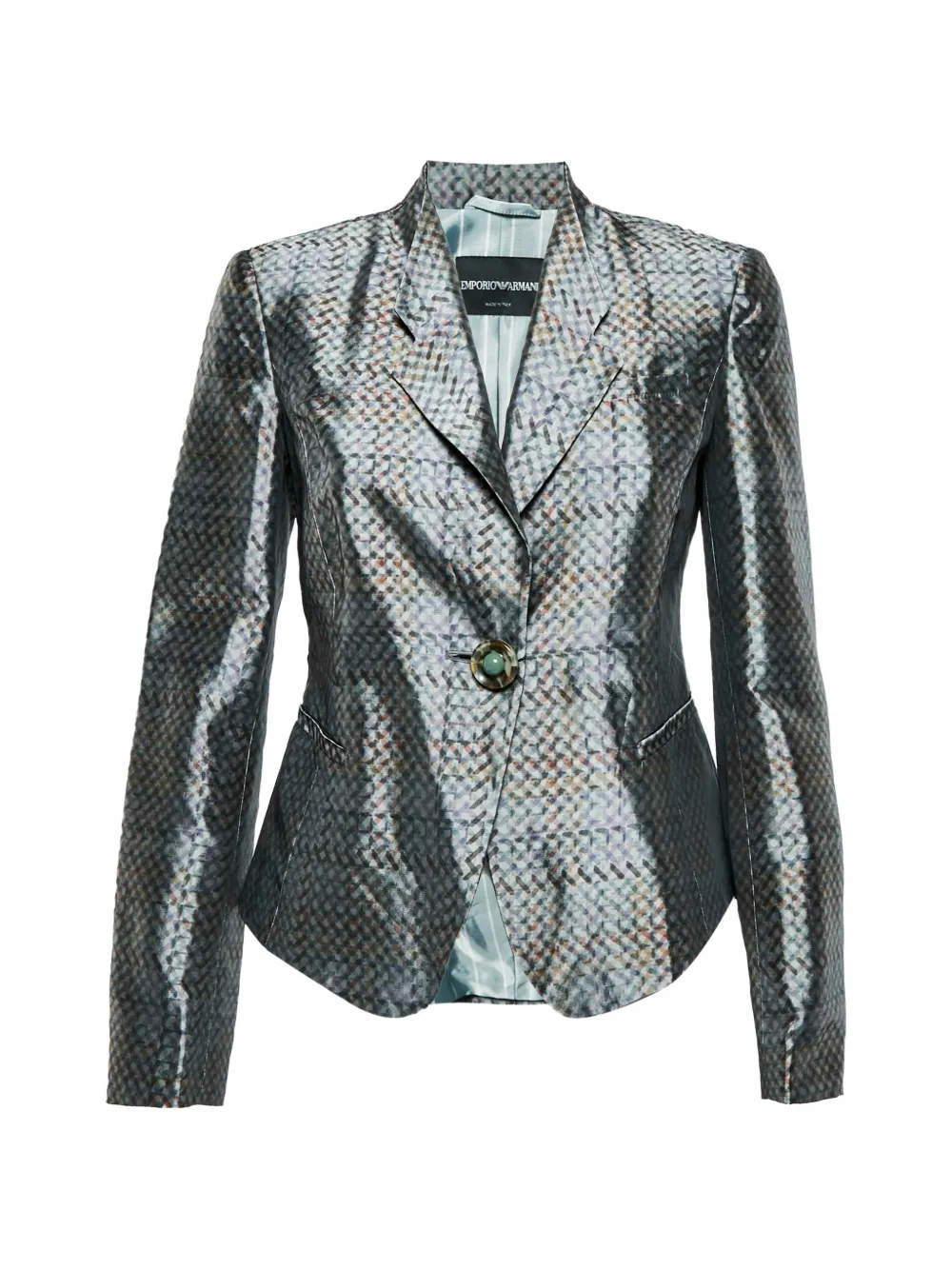 Emporio Armani Pre-Owned blazer à imprimé géométrique - Argent