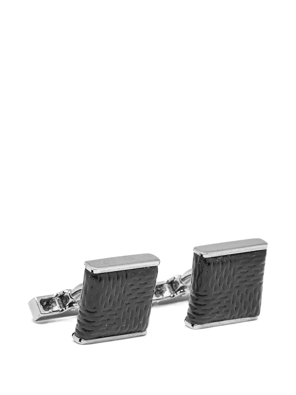 Louis Vuitton Pre-Owned Damier Graphite leather cufflinks - Argento