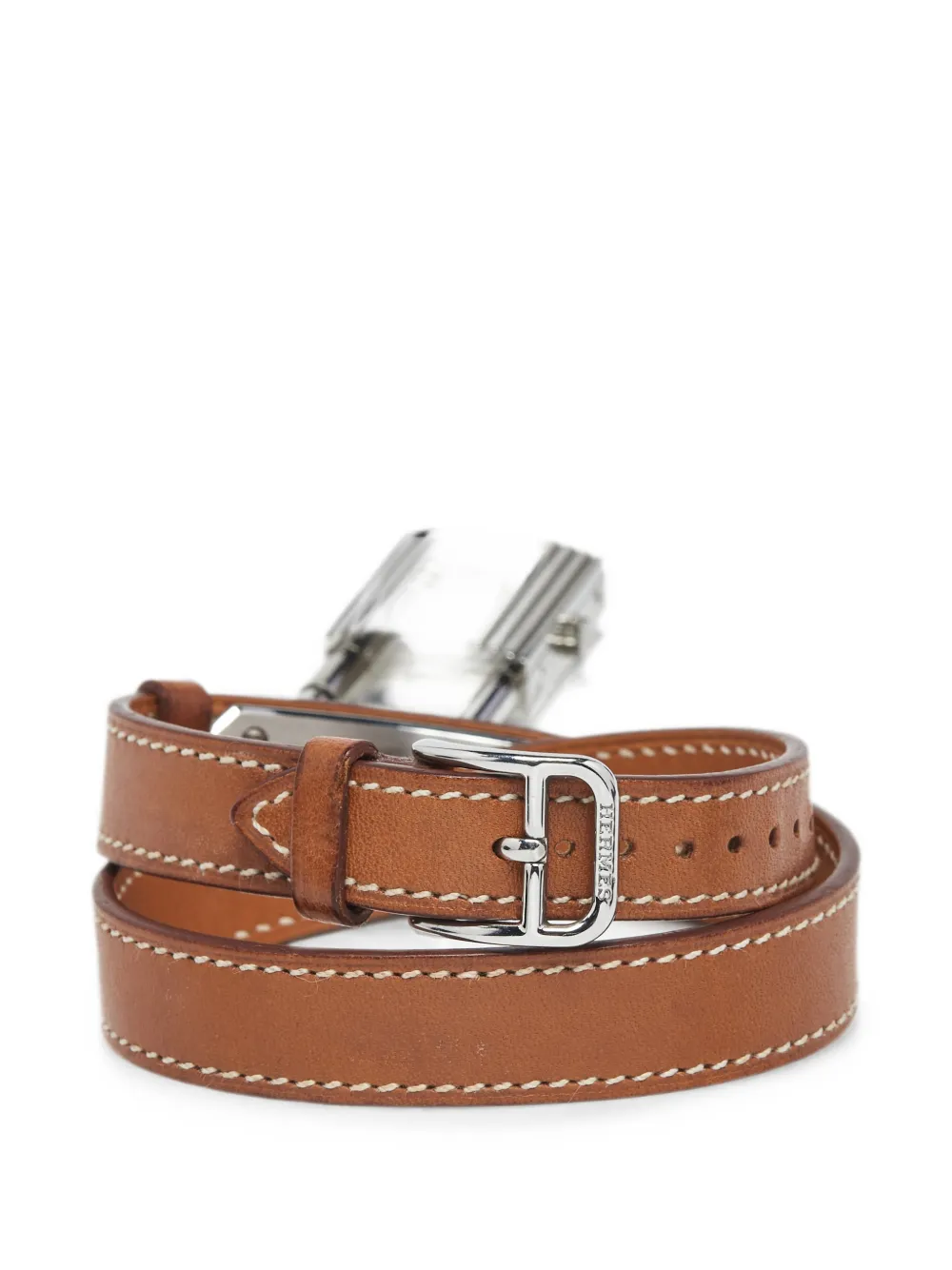Pre-owned Hermes 20mm Kelly Padlock Watch In White