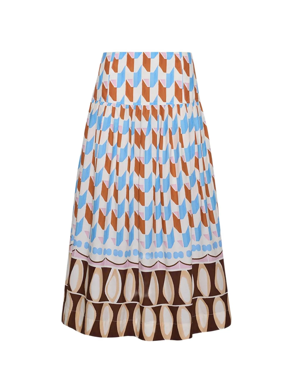 Cara Cara Diya geometric-print maxi-skirt - Braun