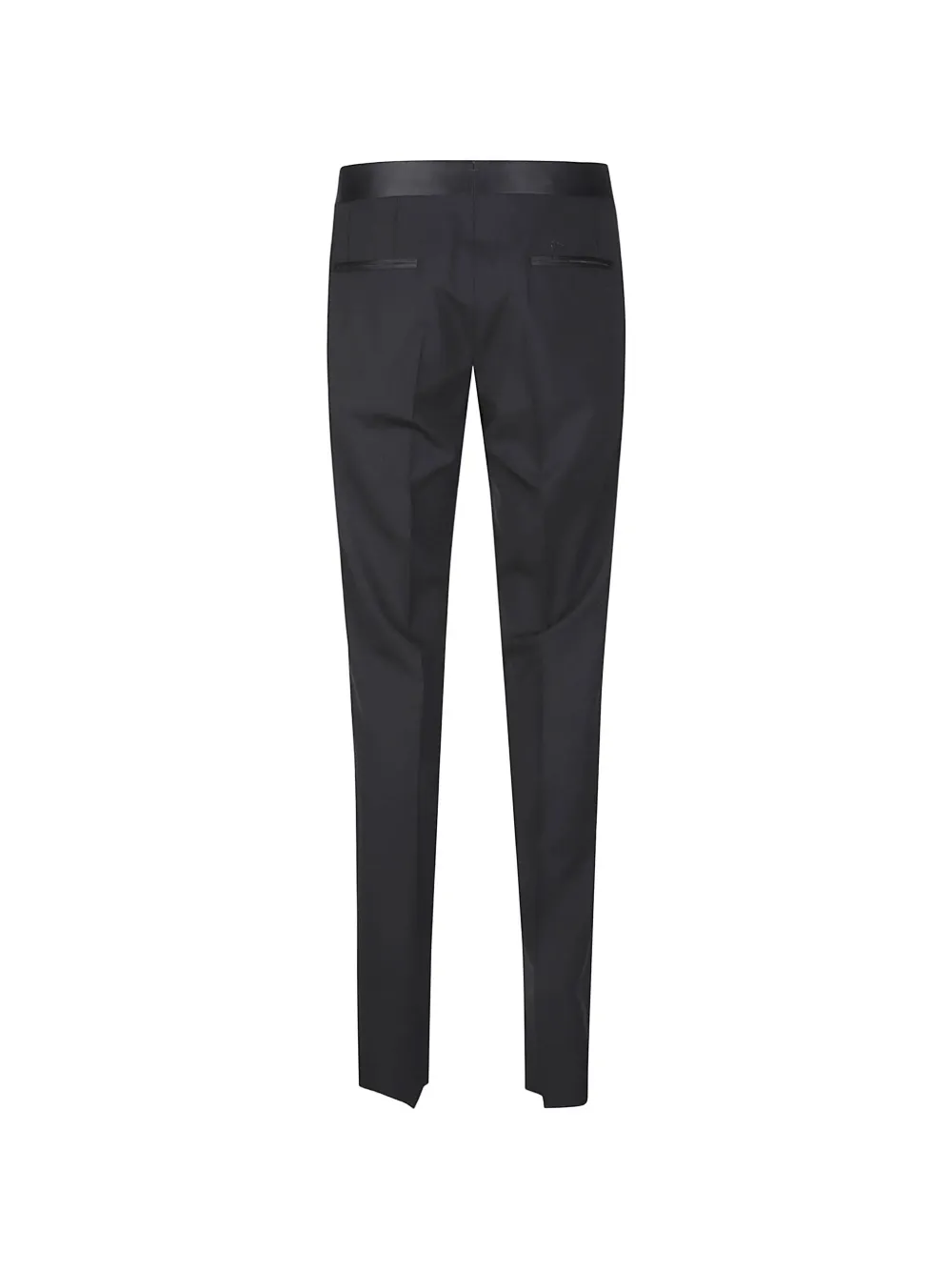 Lardini Wollen broek met satijnen afwerking Zwart