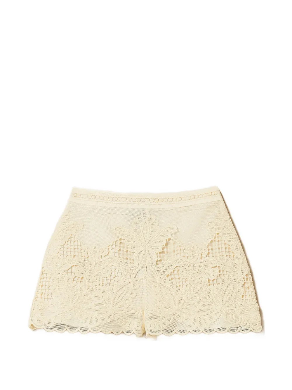 TWINSET embroidered mesh shorts - Neutrals