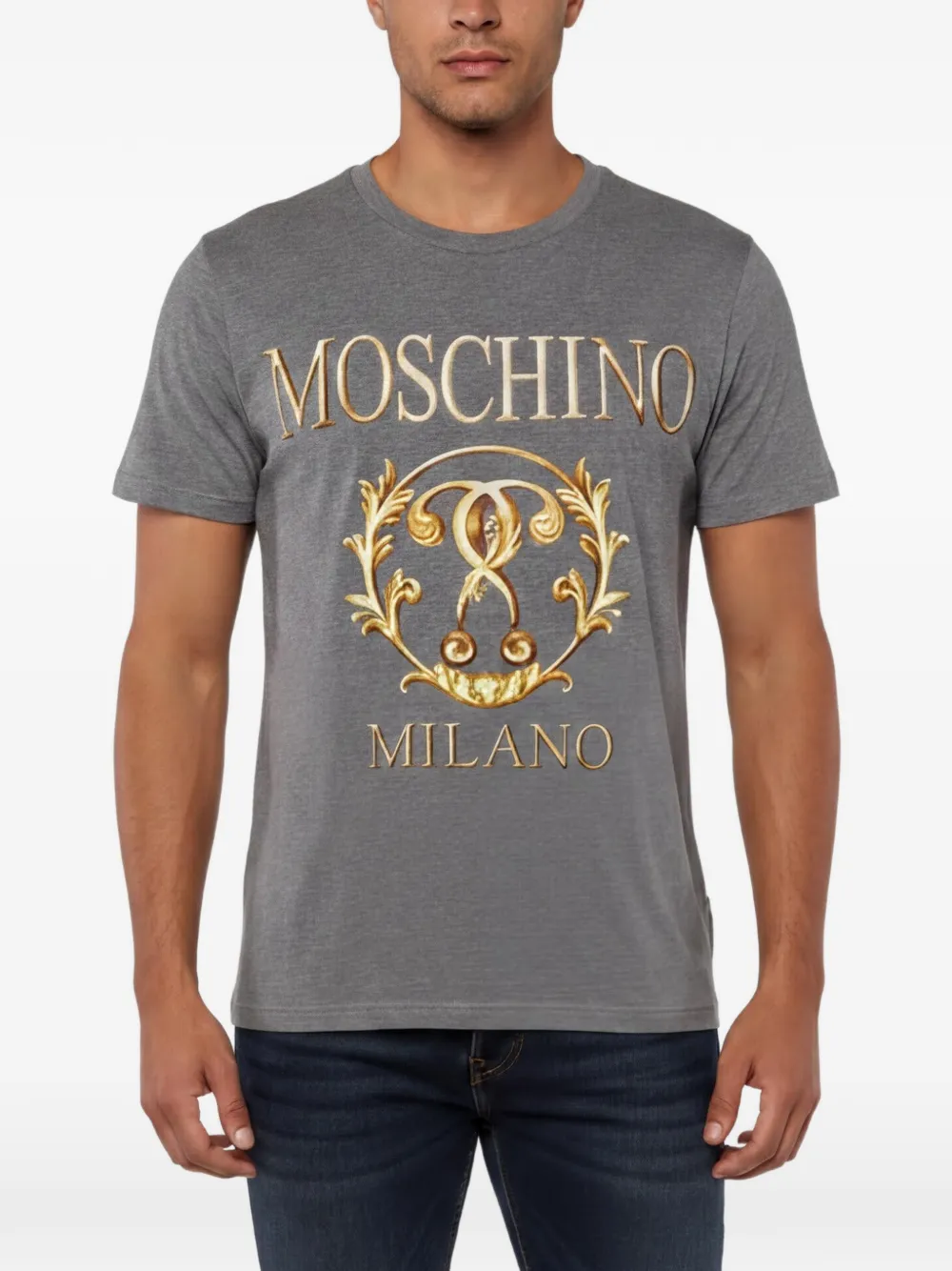 Moschino Pre-Owned logo-print T-shirt - Grigio