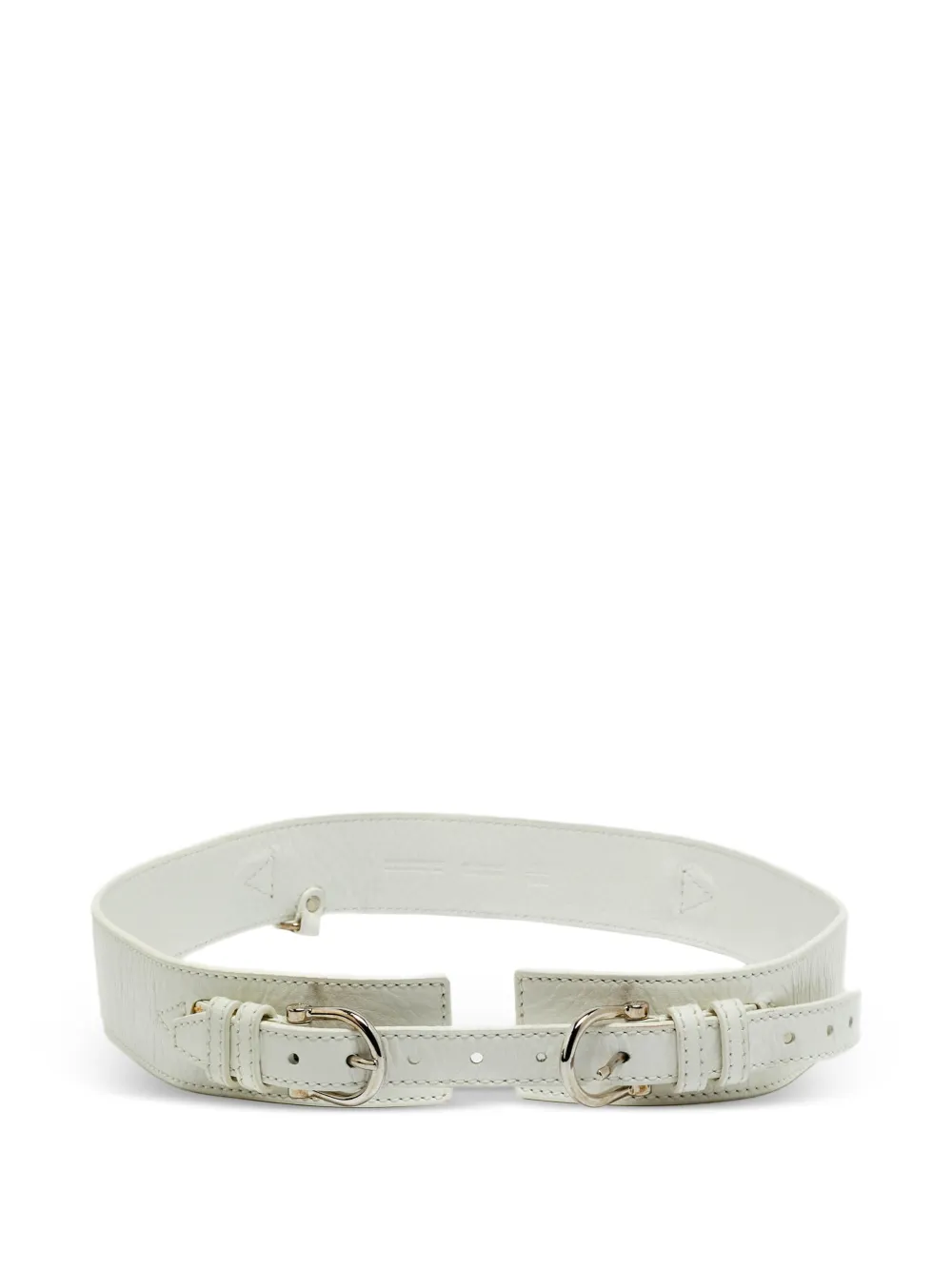 Burberry Pre-Owned double-buckle leather belt - Bianco