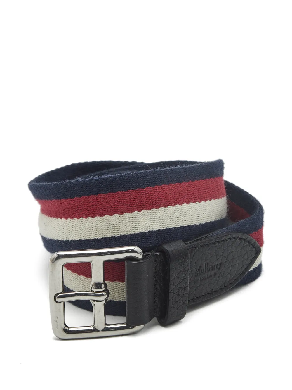 Mulberry Pre-Owned leather-trim canvas belt - Blu