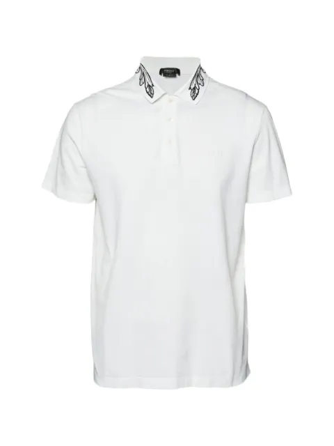 Versace Pre-Owned floral-embroidered polo shirt