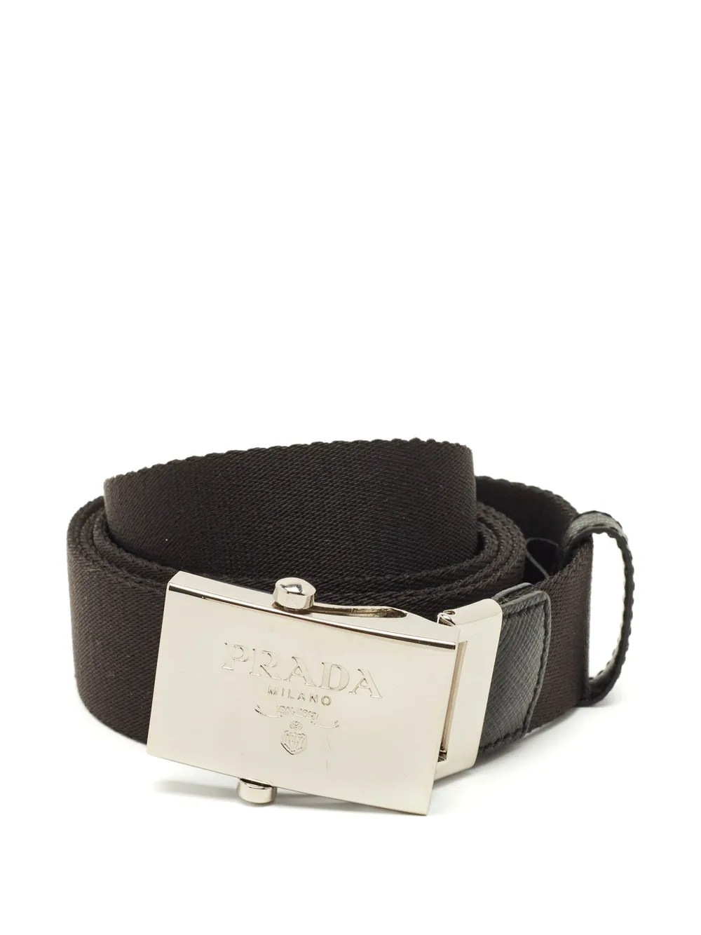 Prada Pre-Owned logo-plaque belt - Nero