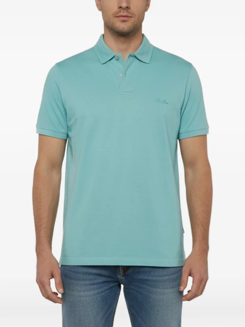 Loro Piana Pre-Owned logo-embroidered polo shirt - Blu
