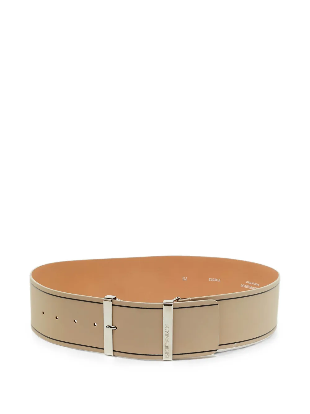 Emporio Armani Pre-Owned stripe-detail tongue-buckle belt - Toni neutri