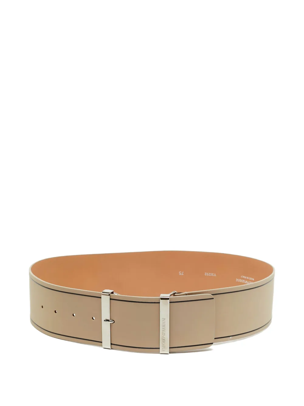 Emporio Armani Pre-Owned stripe-detail tongue-buckle belt - Toni neutri